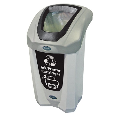 Nexus&reg; 8G Ink Cartridge Recycling Bin with Express Shipping Small 8-Gallon Capacity with Black Decal & Open Aperture