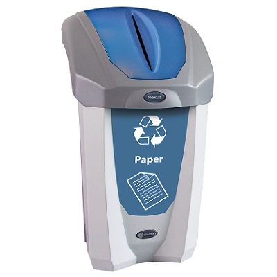 Nexus&reg; 8G Paper Recycling Bin with Express Shipping Small 8-Gallon Capacity with Decal & Slot Aperture