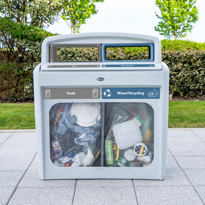 Nexus&reg; Transform City Vision Duo Recycling Station Capacity of 2 x 20 Gallons