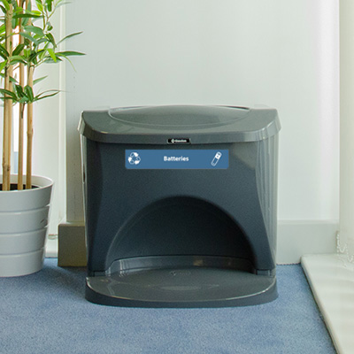 Nexus&reg; Stack 8G Battery Recycling Bin - Blue Battery Decal Set