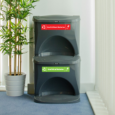 Nexus&reg; Stack 16G Battery Recycling Bin - Variety Decal Set