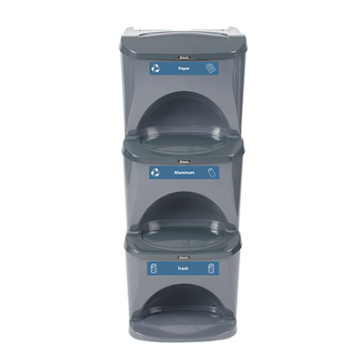Nexus&reg; Stack 24G Recycling Bin with Express Shipping Stackable 24-Gallon Recycling Bin with Recycling Decal Set