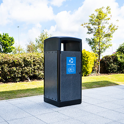 Origin&trade; EcoCurve 40G Recycling Bin Made from Recycled Materials