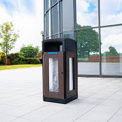 Origin&trade; Transparent Security Trash & Recycling bins